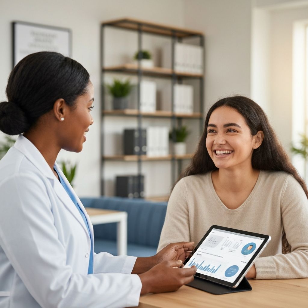 Healthcare professional consulting with patient